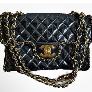Chanel 1990’s Maxi Single flap 24k gold plating